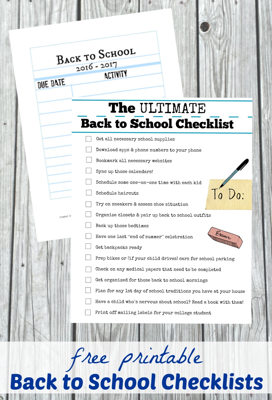 Free Back To School Checklist Printable Edventures With Kids