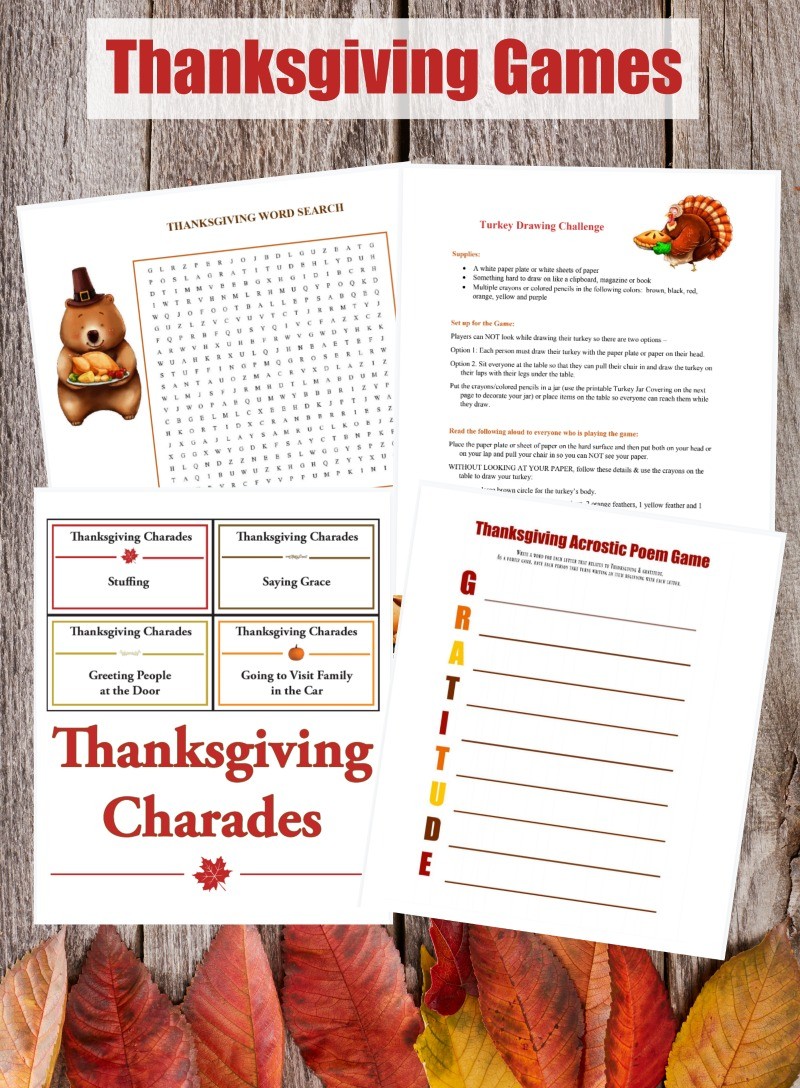 Printable Games For Thanksgiving