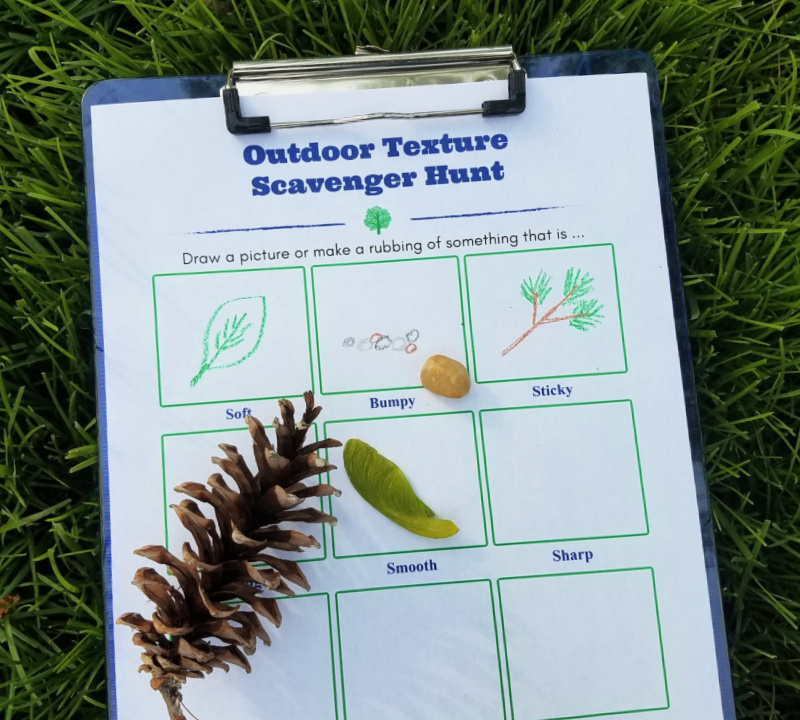 Outdoor Texture Scavenger Hunt for Kids | FREE printable! - Edventures