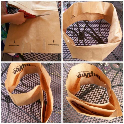 Folding bag to make a crown