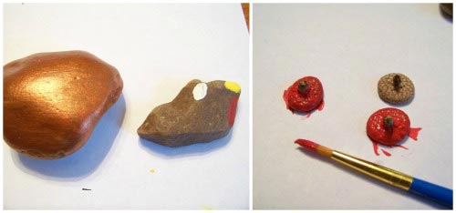 Turkey painting with acorns