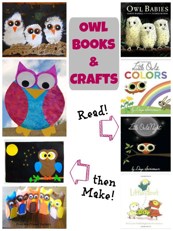 Owl books and crafts for kids to make together