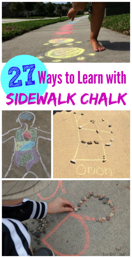 Sidewalk Chalk learning games and activities for summer