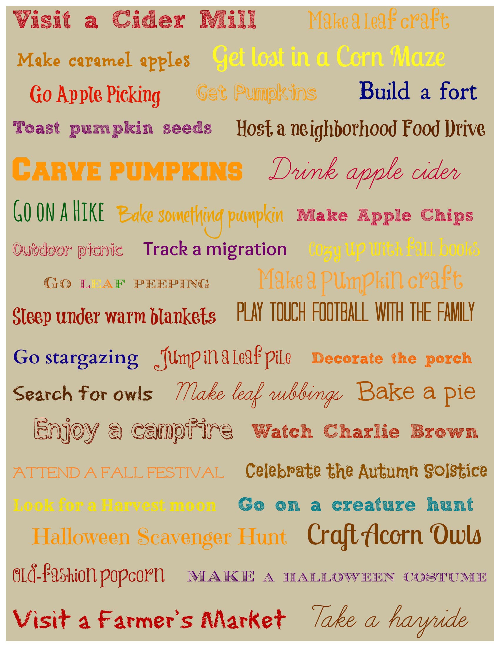 Fun things to do in the Fall - bucket list ideas for families