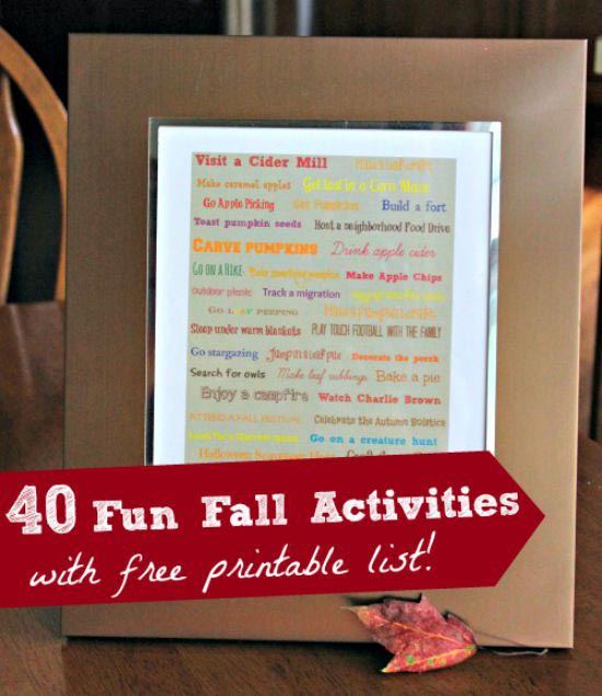 Fall Bucket List with free printable wall art!