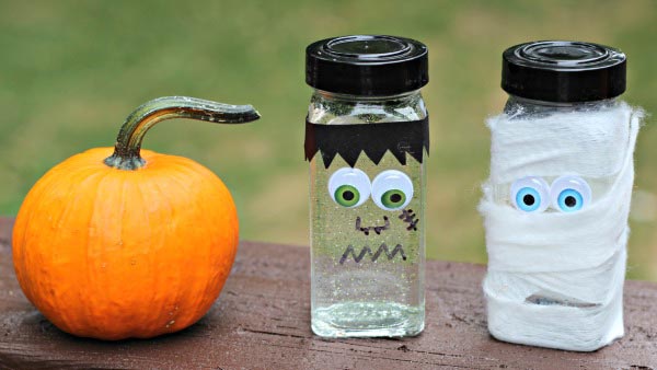 halloween glitter sensory bottles