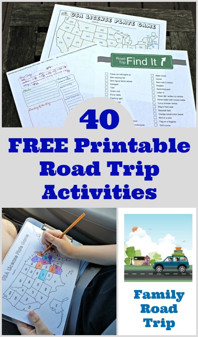 Printable road trip activities and games