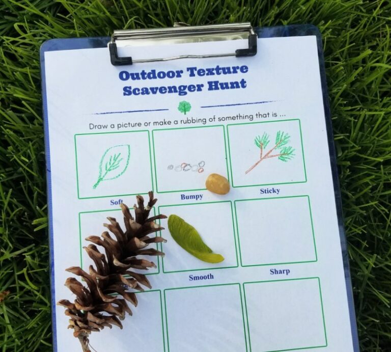 Outdoor Texture Scavenger Hunt for Kids | FREE printable!