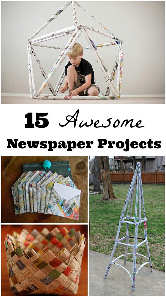 Awesome building materials for kids - newspaper, cardboard and more!