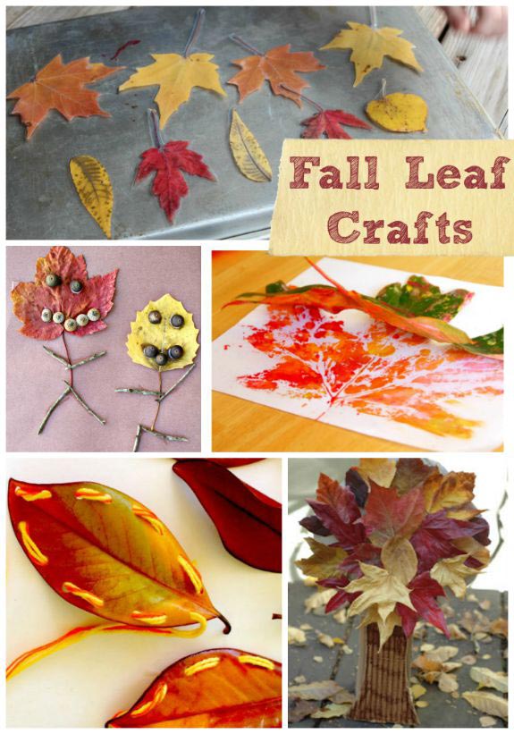 Fall Leaf projects and crafts using real leaves