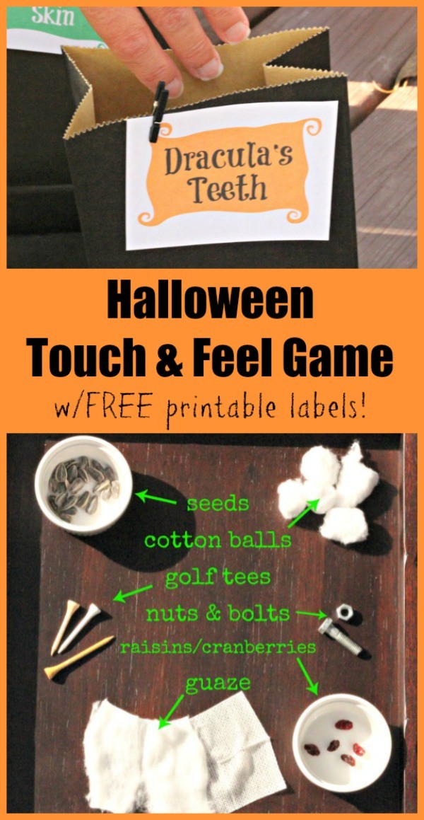 What to put in a mystery box - touch and feel ideas related to Halloween
