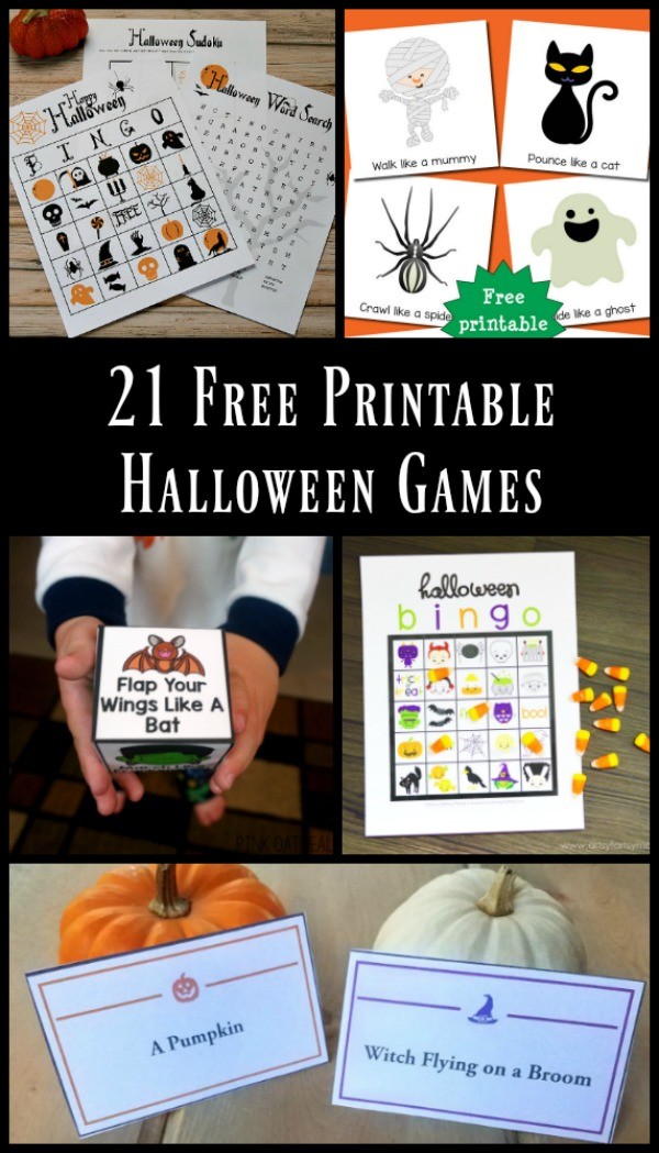 Free printable Halloween games for preschoolers, kids and teens!