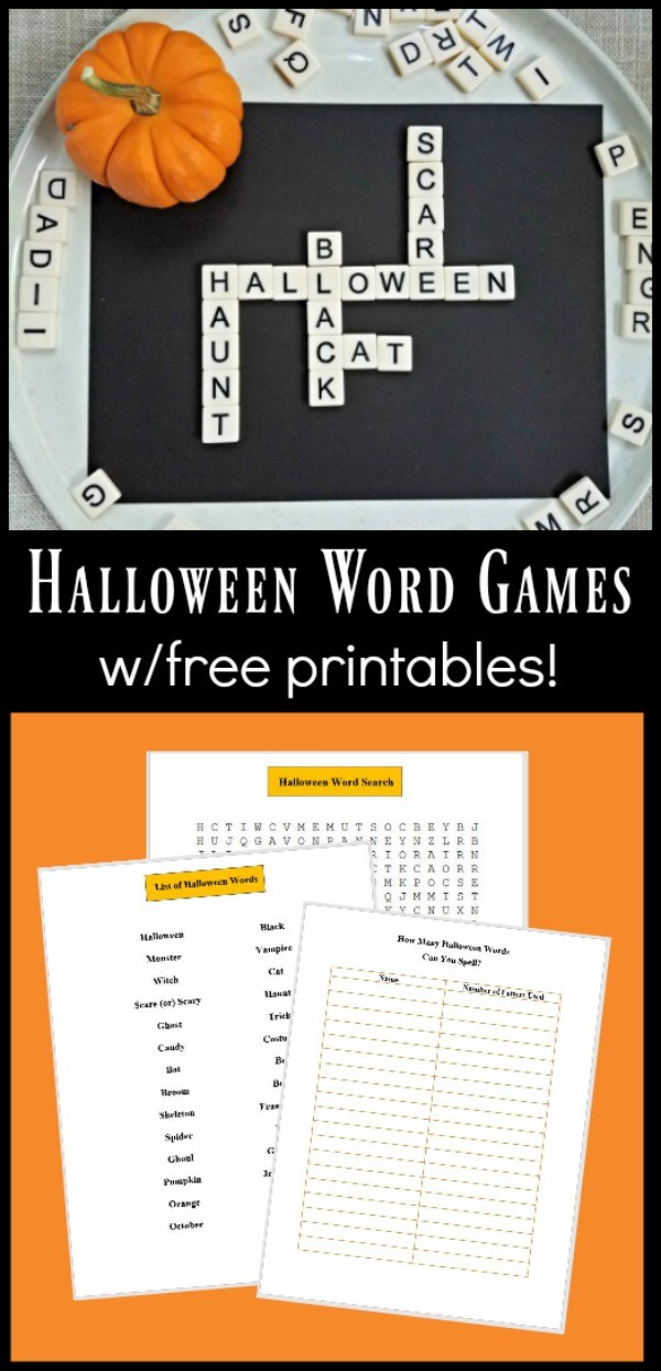 Halloween word games printable