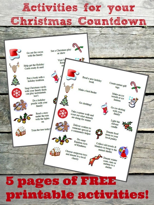 Advent Activity Ideas to use as calendar fillers for a Christmas countdown!