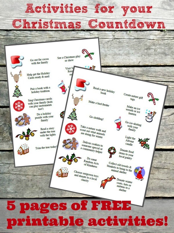 25 Days of Christmas Activities & Printable Activity Calendar