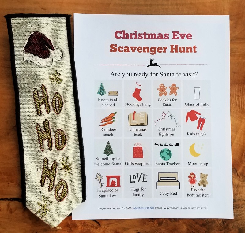 Free printable Christmas Eve Scavenger Hunt