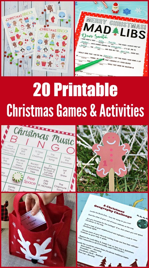 Printable Christmas games for kids and adults - charades, mad libs, holiday BINGO and more!