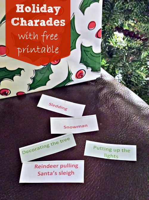 Holiday Charades with free printable