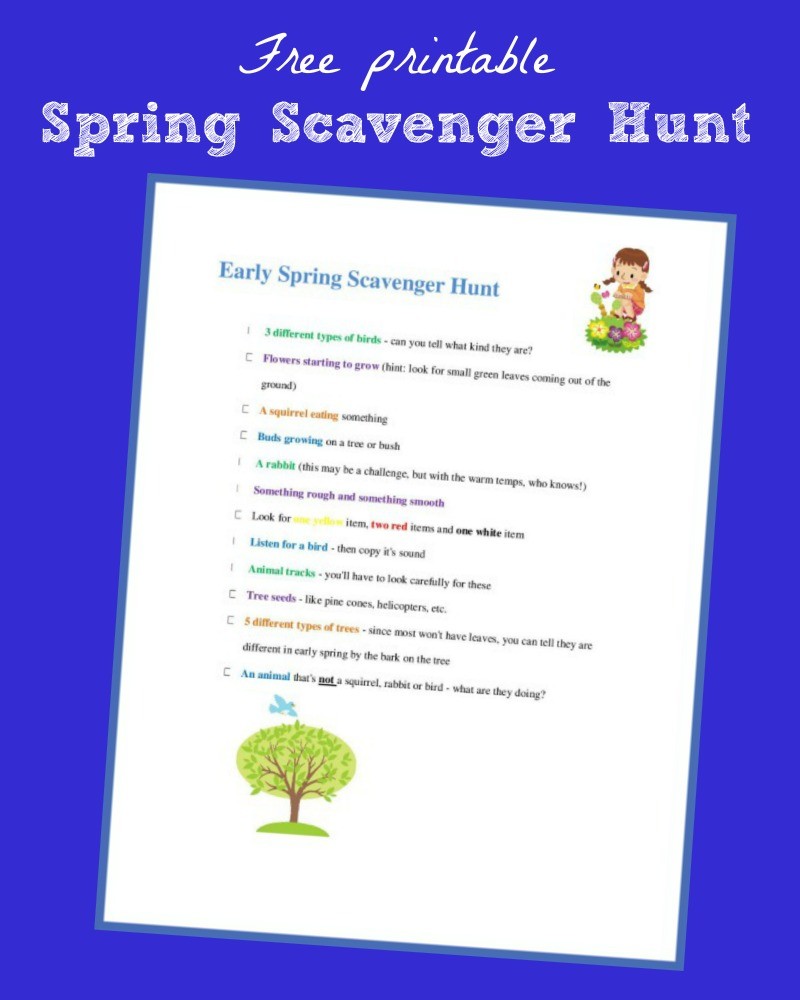 spring nature scavenger hunt