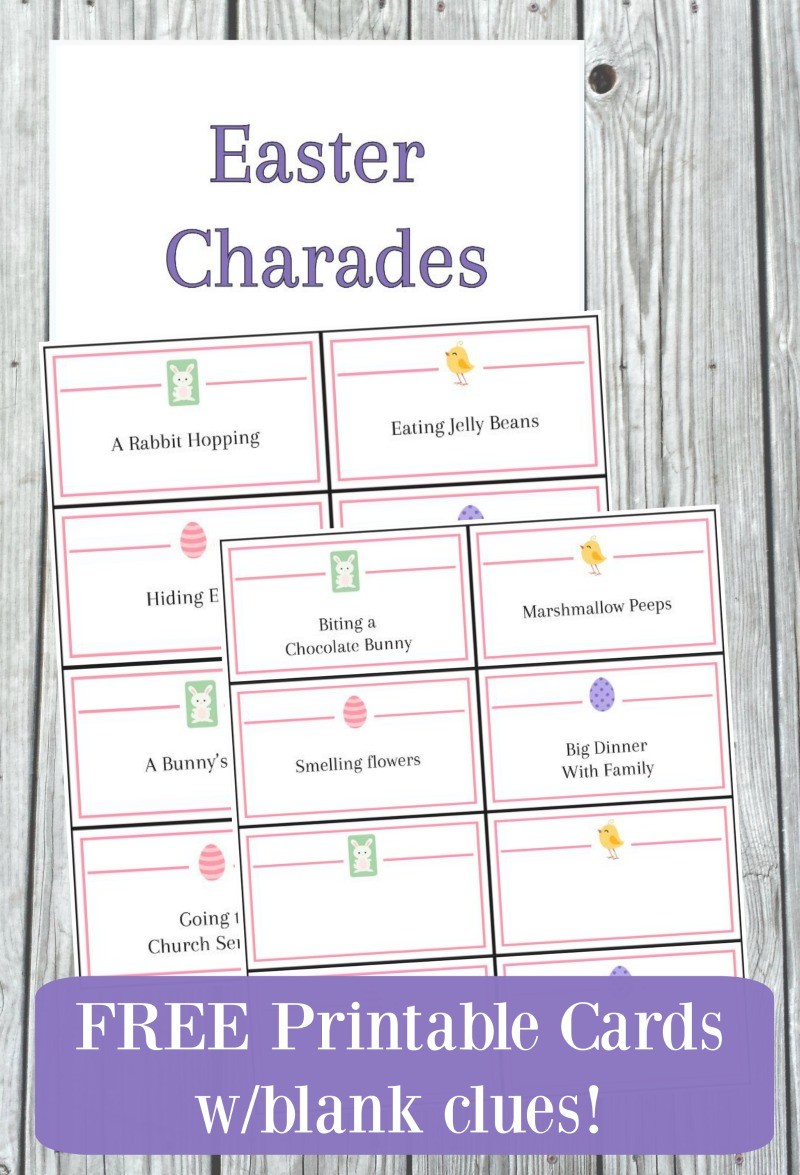 Easter Charades For Kids Adults With Free Printable Cards