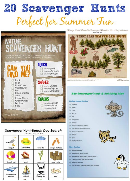 Summer Scavenger Hunt Ideas for Kids with printables!