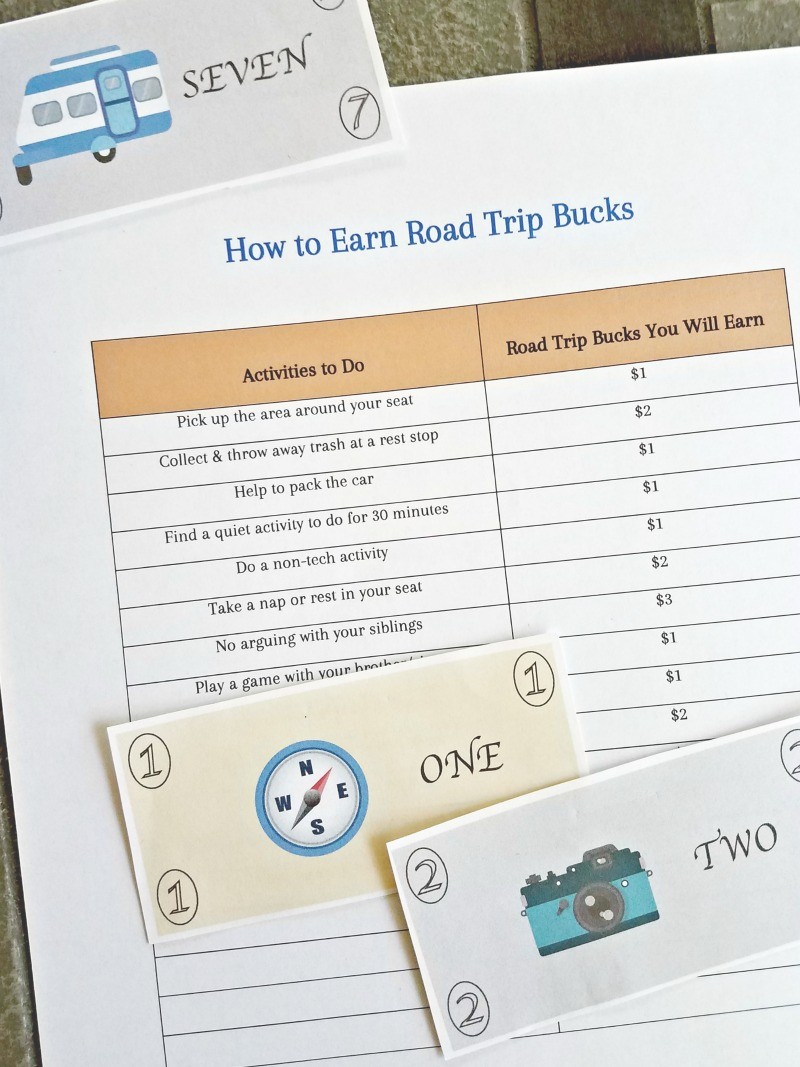 road trip activity sheet
