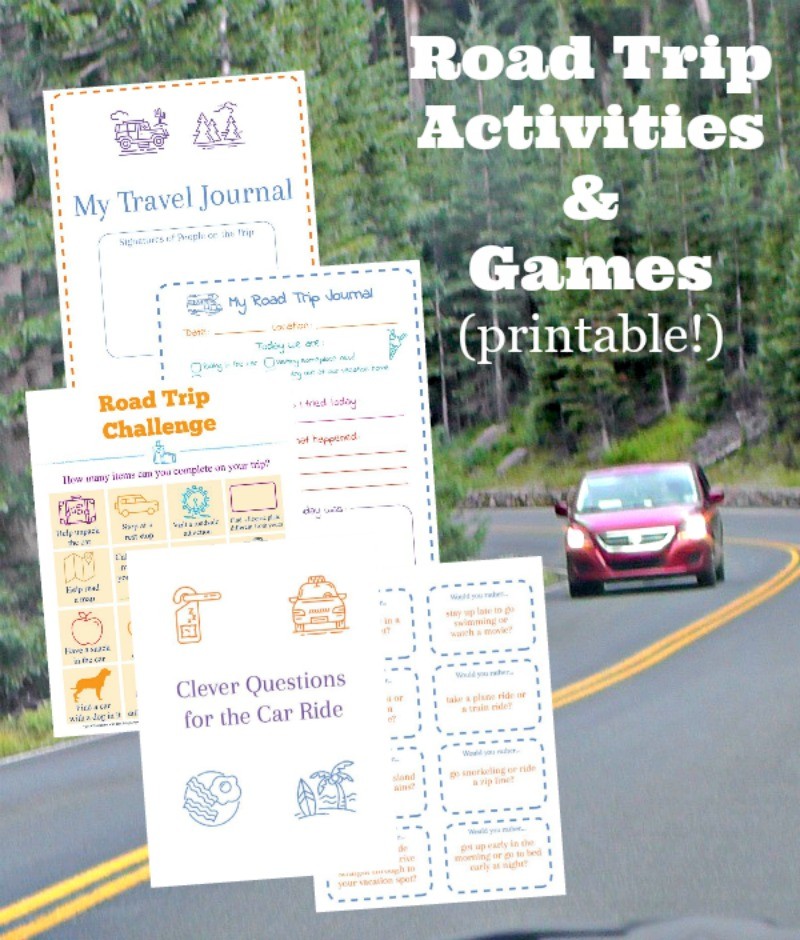 Printable road trip journal and games for kids