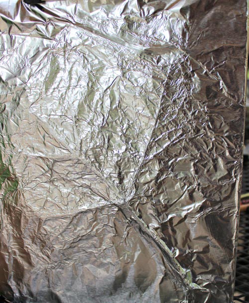 Leaf Print with tin foil also called leaf resist art