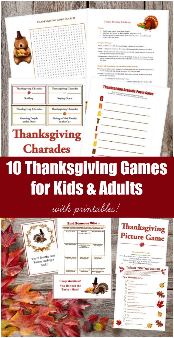 Printable Thanksgiving Games